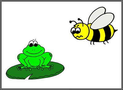 Print Frog & Bee drawing